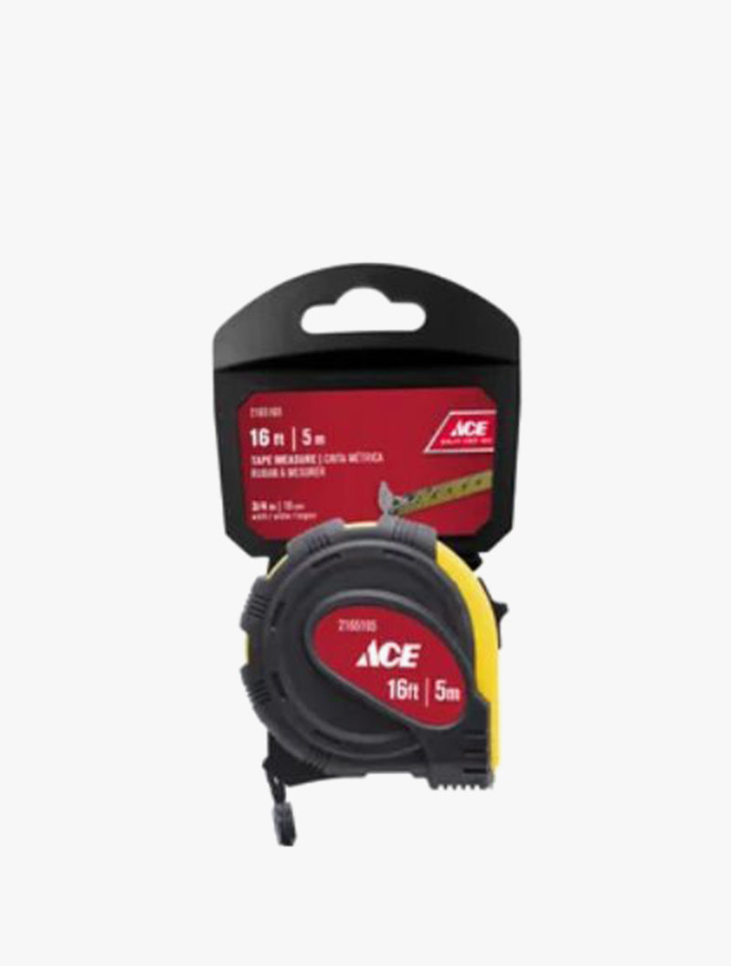 ACE TAPE MEASURE SINGLE STOP RBR GRIP 5M