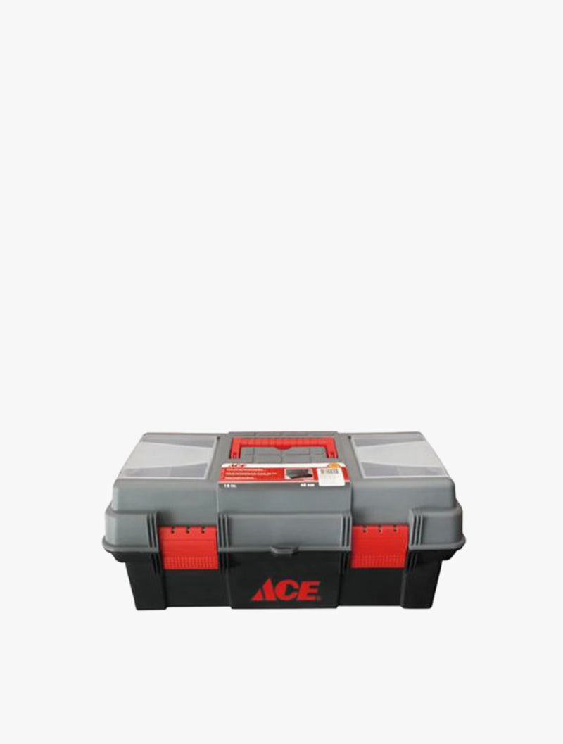 ACE PLASTIC TOOL BOX W/RMV TRAY 48CM