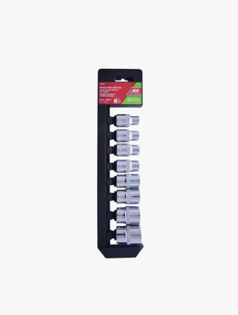 ACE METRIC SOCKET SET 1/2IN DRIVE 8S