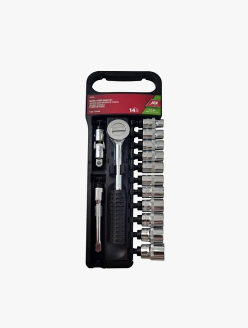 ACE METRIC SOCKET SET 1/2IN DRIVE 14S
