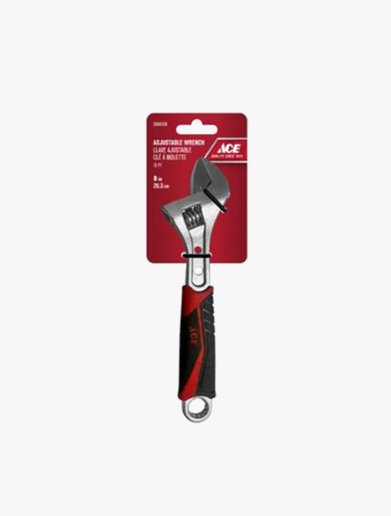 ACE ADJUSTABLE WRENCH TPR GRIP 20CM