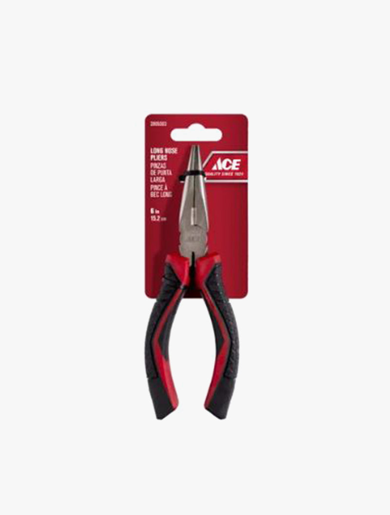 ACE LONG NOSE PLIER TPR GRIP HANDLE 15CM