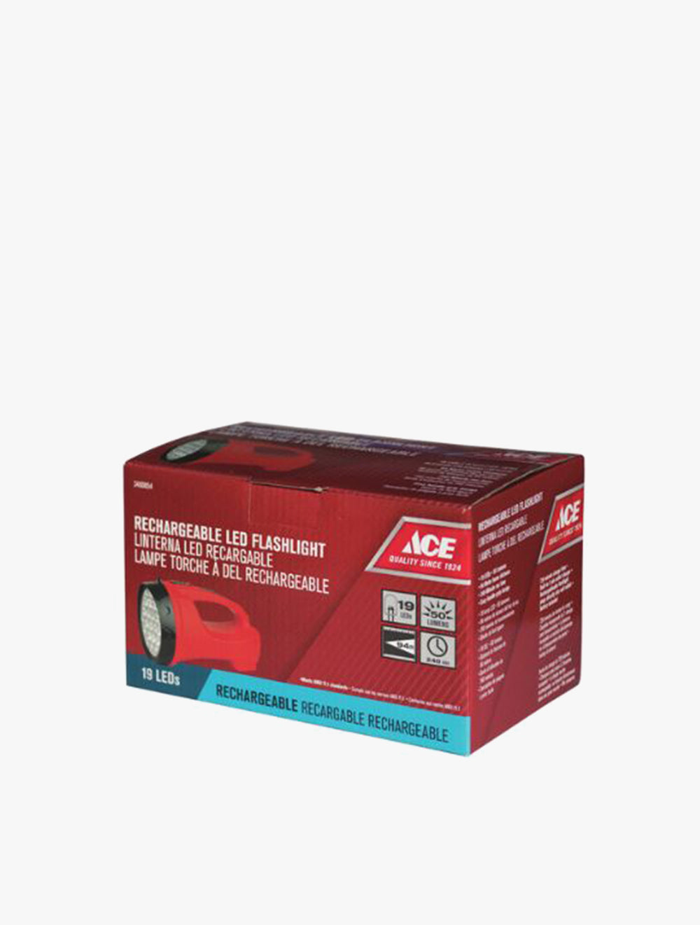 ACE RECHARGEABLE LED FLASHLIGHT PLASTIC