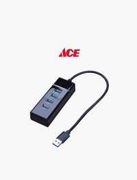 ACE 4 PORT USB A PLUG - USB A 3 PORT HUB