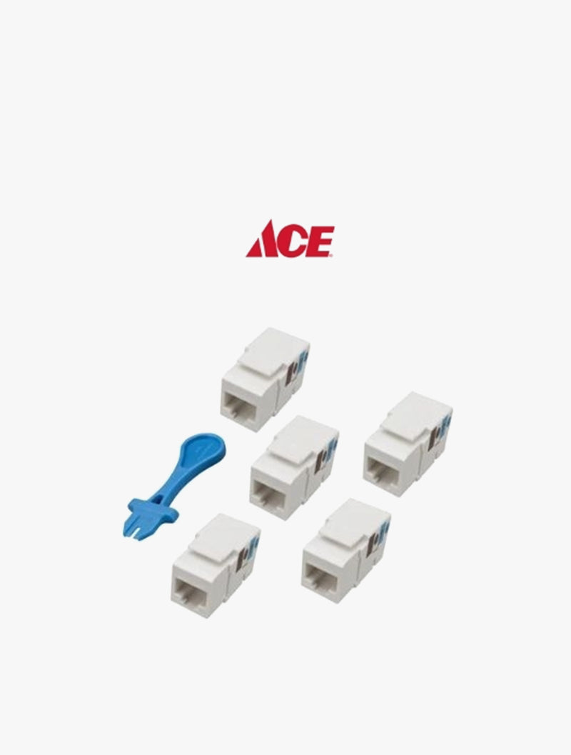 ACE CAT 5E KEYSTONE JACK 350MHZ WHITE 5S