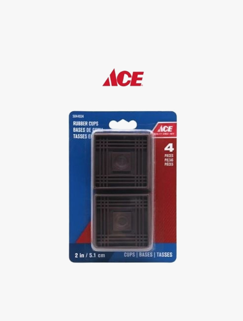 ACE SQUARE RUBBER CASTER CUPS BRWN 51MM