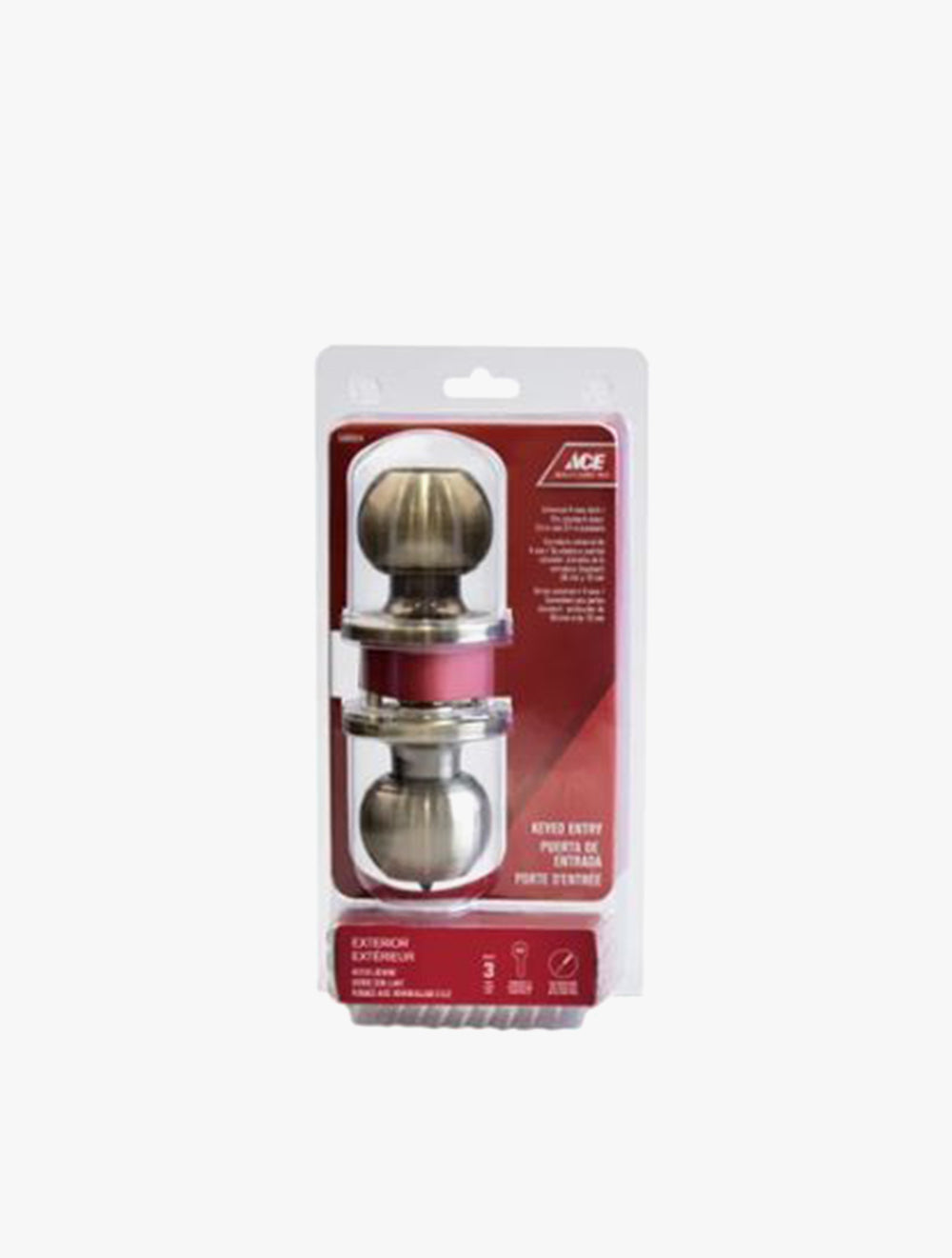 ACE DOORLOCK ENTRY BALL KNOB ANTIQUE BRS
