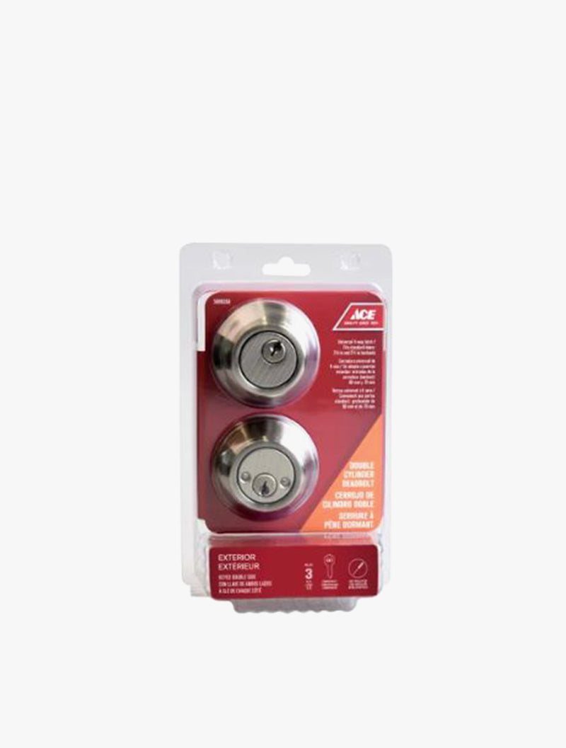 ACE DEADBOLT DOUBLE CYLINDER ANTIQUE BRS