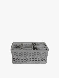 ACE PLASTIC RATTAN BASKET GRAY 10S