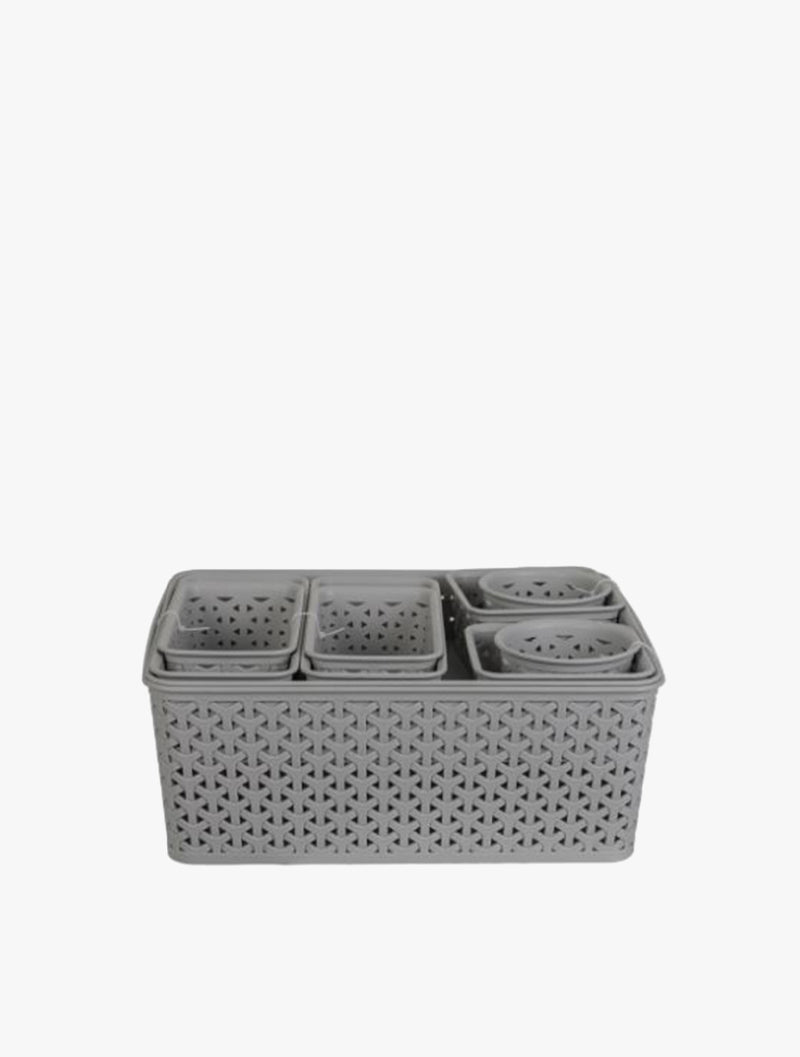 ACE PLASTIC RATTAN BASKET GRAY 10S