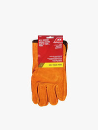 ACE SPLIT COWHIDE GLOVES W/ELSTC WRIST L