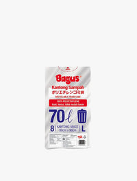 BAGUS TRASHBAG ASSORTED 70L(80X90CM) 8S