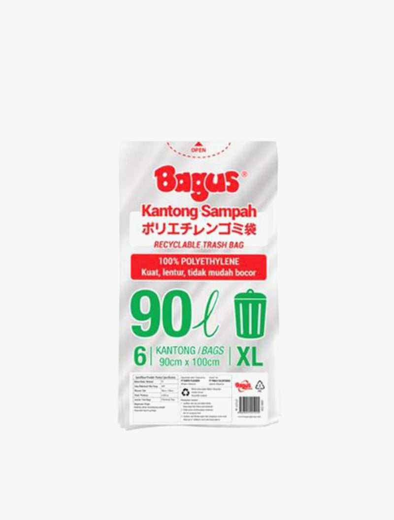 BAGUS TRASHBAG ASSORTED 90L(90X100CM) 6S