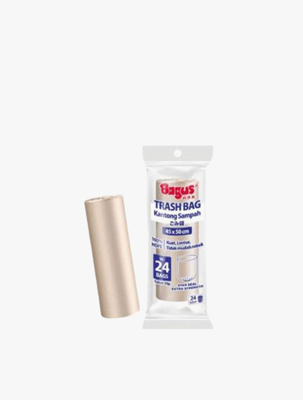 BAGUS TRASHBAG ROLL ASSORTED 45X50CM 24S