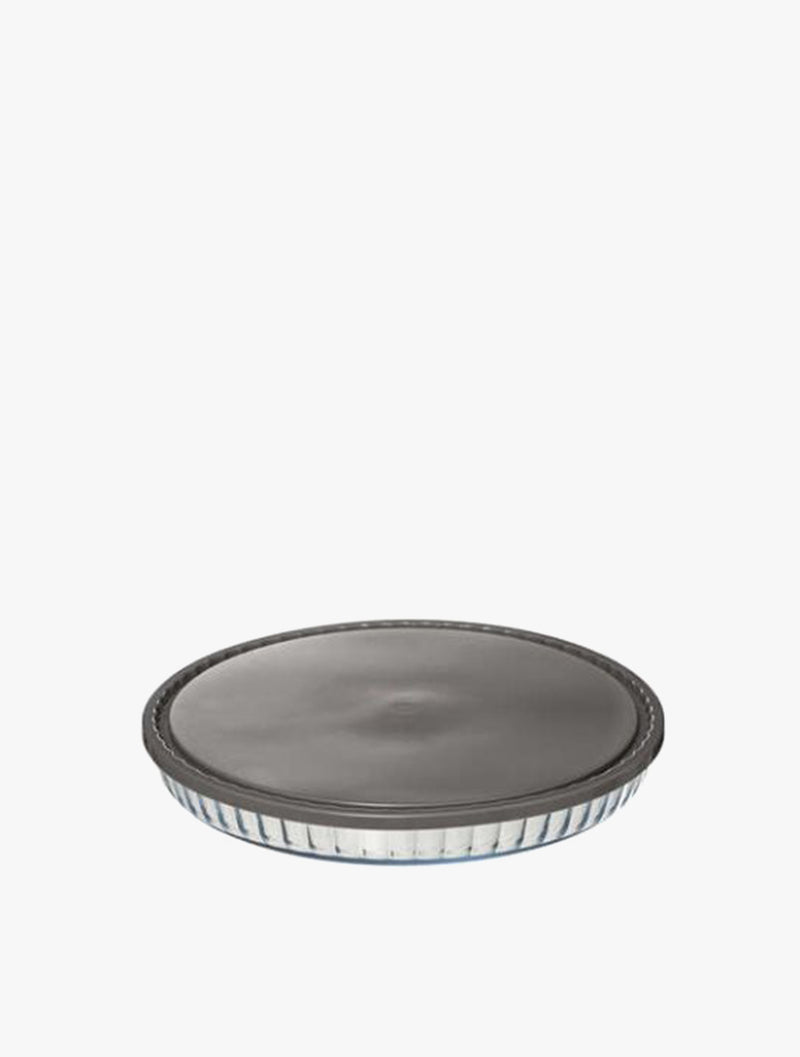 FSS KEEPEAT PIE DISH W/ LID GLASS 30CM