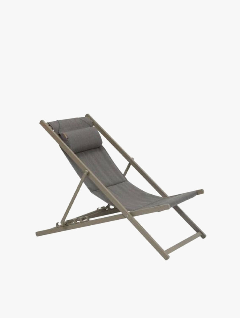 HESP LUNIVIA TEXA DECK CHAIR ALUM COFFEE