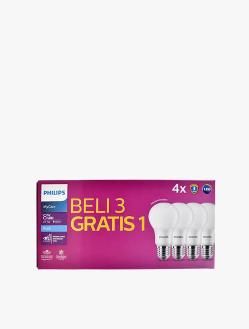 PHILIPS LED BULB E27 6500K 230V 8W 4S