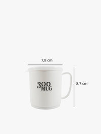 TOKYO1 PLASTIC MUG W/LID 151913 WHT300ML